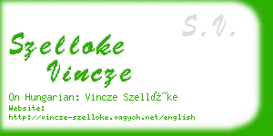 szelloke vincze business card